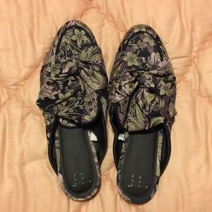 Floral Mules with Tie Detail